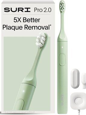 Sonic Electric Toothbrush with 4-Week Battery, Pressure Sensor & Timer - Green